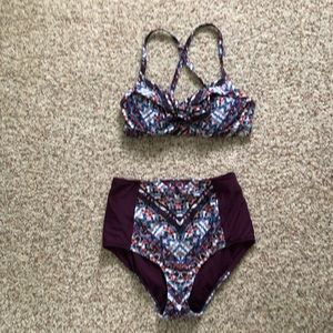 High waisted Athleta swim bottom and bikini top